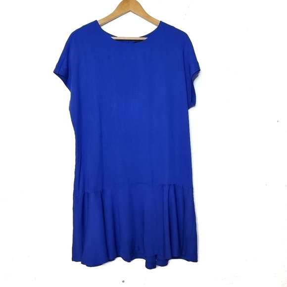 Icōne Royal Blue Ruffle Hem Mini Dress - Picture 2 of 8